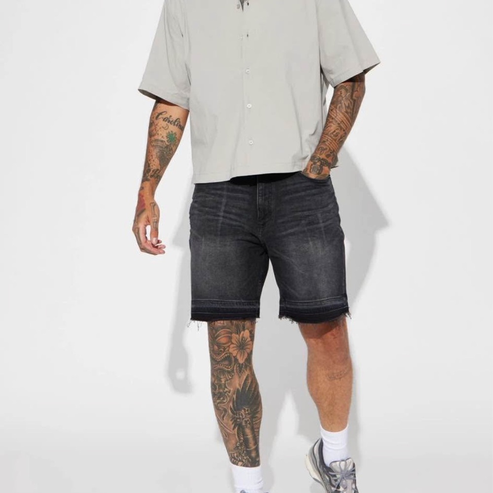 Fashion Nova Black Jean Shorts Casual Distressed